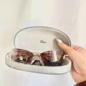 EXTREMELY RARE Pink Lens Dior “D” Circular Sunglasses with Case